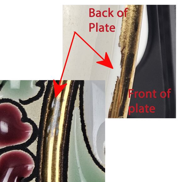 VTG Cearco Judaica Menorah Wall Plate 24K Gold Trim Spain Religious Jewish READ - Picture 8 of 8